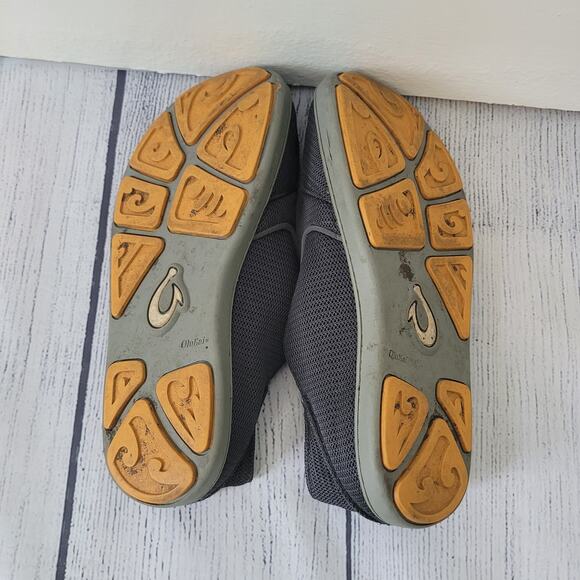 OluKai Size 8	Nohea Mesh Men\'s Slip On Sneakers Lightweight Breathable‎ Gray main image 6